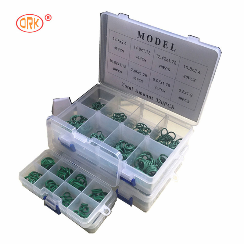 240pcs πράσινο NBR αυτοκίνητο κλιματιστικό O-ring κιτ 16 μεγέθη για διάφορα μεγέθη σφραγίδες